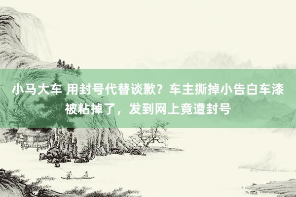 小马大车 用封号代替谈歉？车主撕掉小告白车漆被粘掉了，发到网上竟遭封号