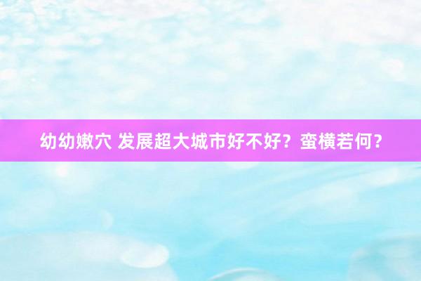 幼幼嫩穴 发展超大城市好不好？蛮横若何？