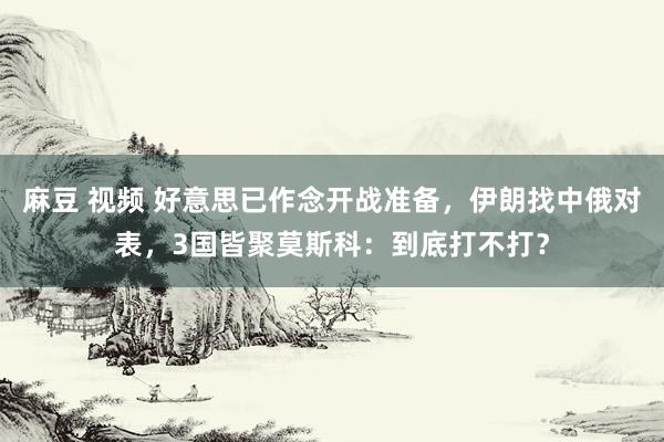 麻豆 视频 好意思已作念开战准备，伊朗找中俄对表，3国皆聚莫斯科：到底打不打？