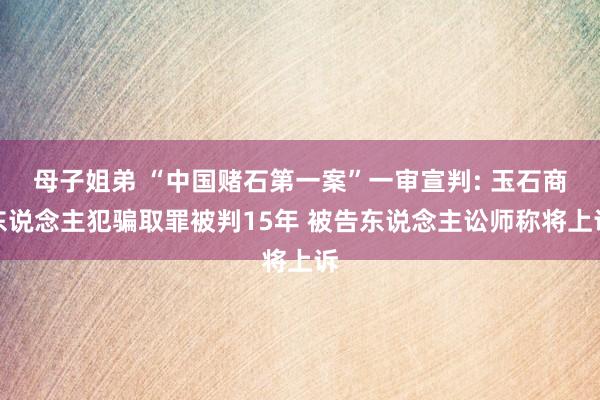 母子姐弟 “中国赌石第一案”一审宣判: 玉石商东说念主犯骗取罪被判15年 被告东说念主讼师称将上诉